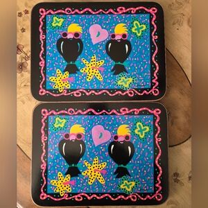 Set Of 11 Cooee Vintage Cork Backed Placemats Birds W/Sunglasses On Branch